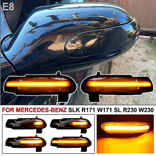 LED Dynamic Side Mirror Sequential Turn Signal Light for Benz Slk Class Black