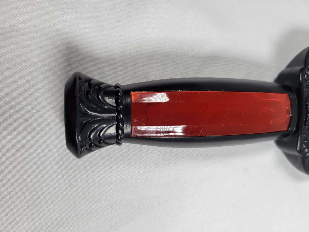 11" Fixed Blade BOWIE KNIFE w/ Decorative Red & Black Handle, Black Blade NIB