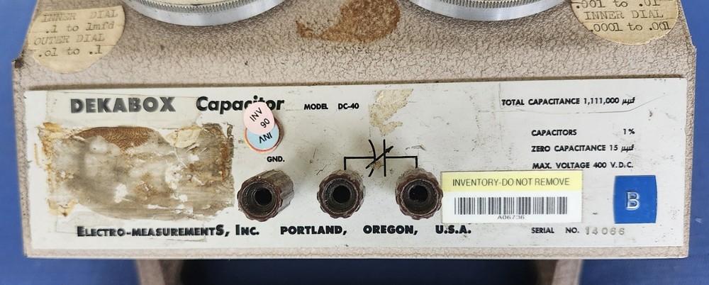 Dekabox DC-40 Decade Capacitor Substitution Box