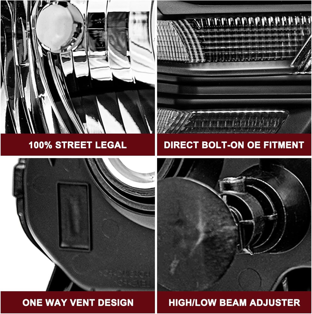 Halogen Headlight Assembly Replacement for 2010-2014 Ford Mustang Headlamp Drive