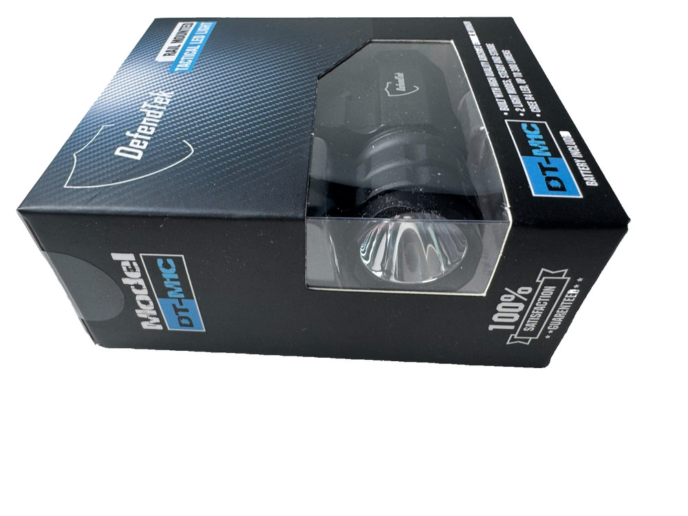 DefendTek DT-M1C Black Rail Mounted Tactical LED Flashlight