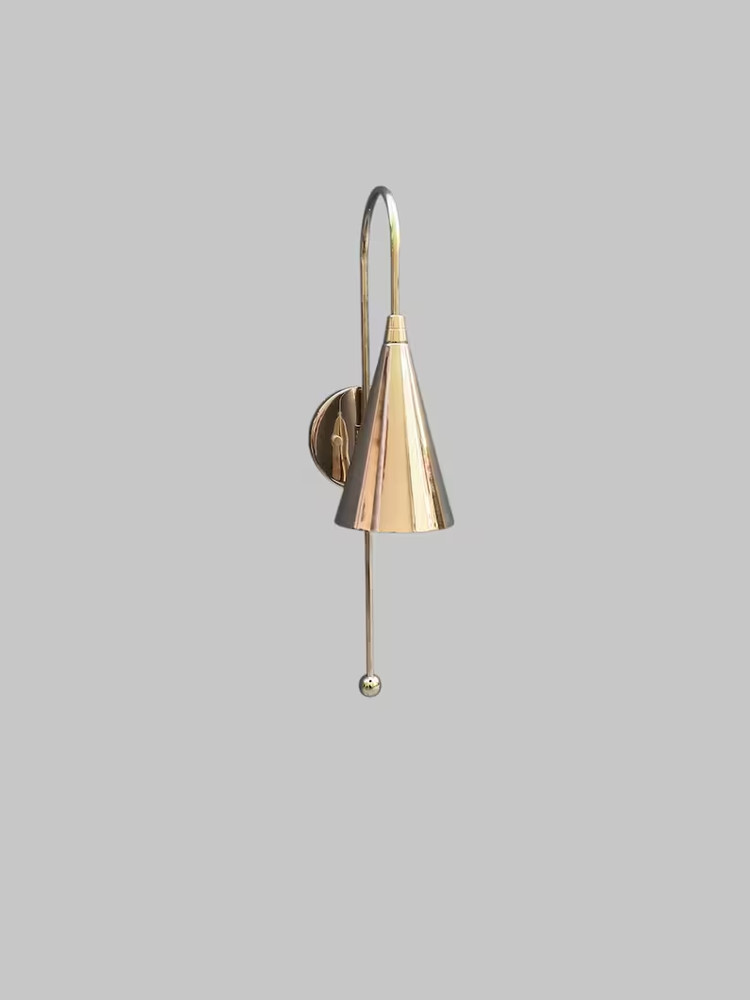 Clemente single light Modern sconce light , Mid century Wall sconce Brass light