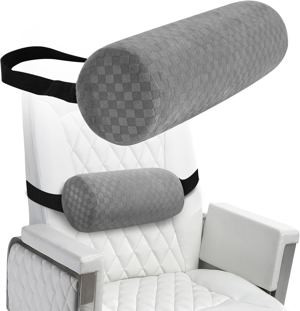Ergonomic Lumbar Roll Pillow for Optimal Back Support, Size 11*4.3'' Light Grey