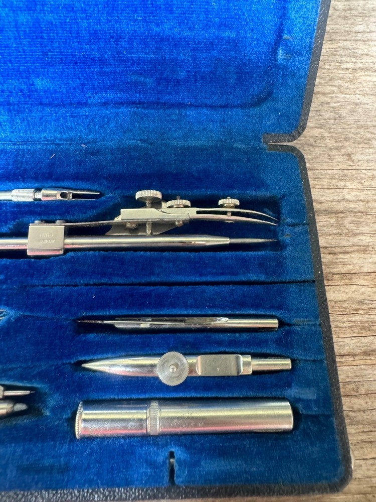 Haff Drafting Compass Set Techniker Vintage Geometry Drawing Instrument Case