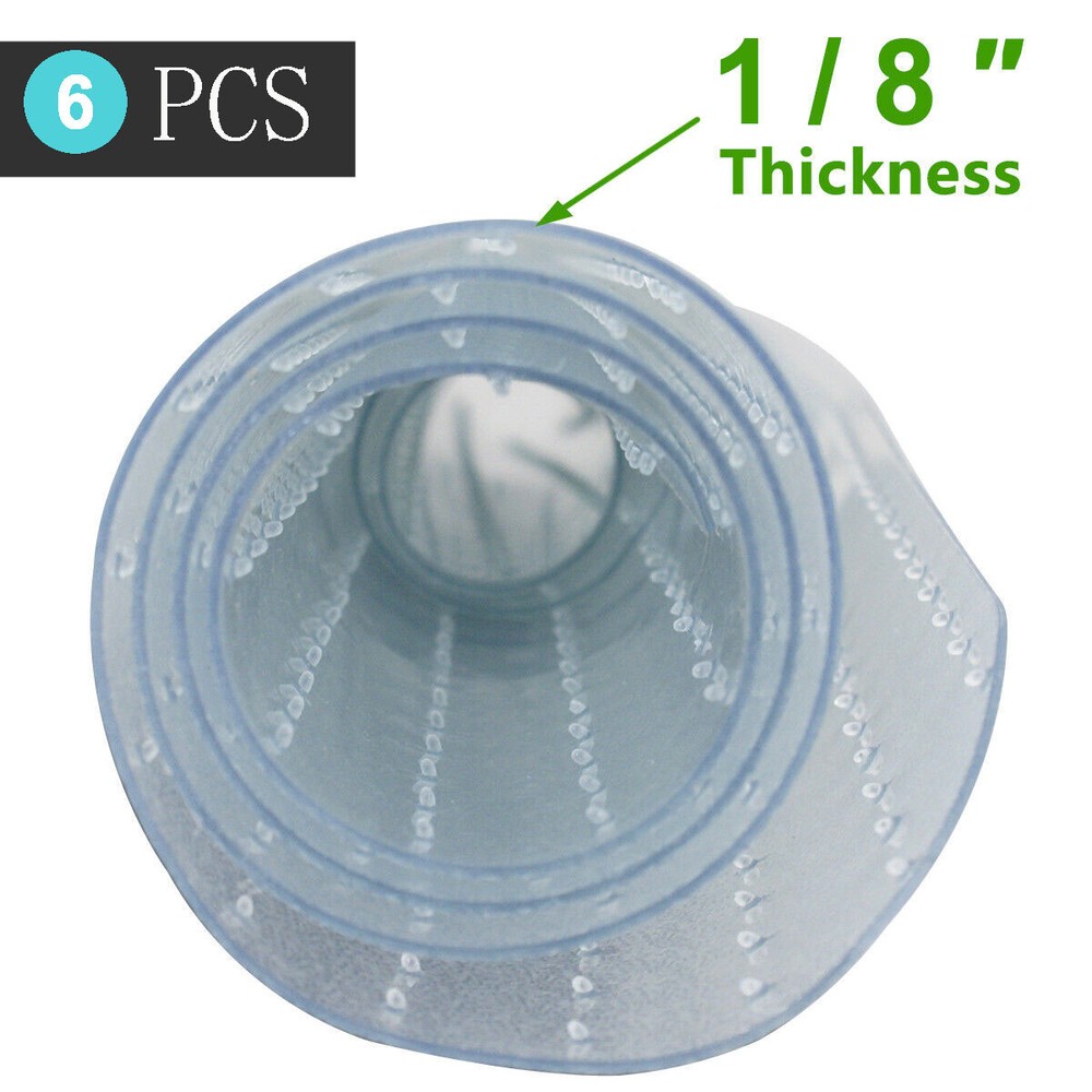 6Pcs 3mm PVC Thicken Chair Mat Protect Floor Rectangular Lip Studded Back Design