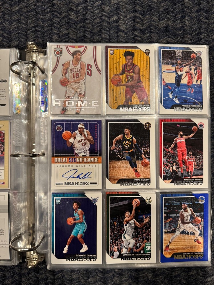 Basketball card binder collection
