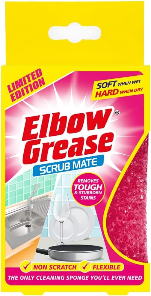 Pink Scrub Mate Kitchen Bathroom Soft & Hard Non Scratch