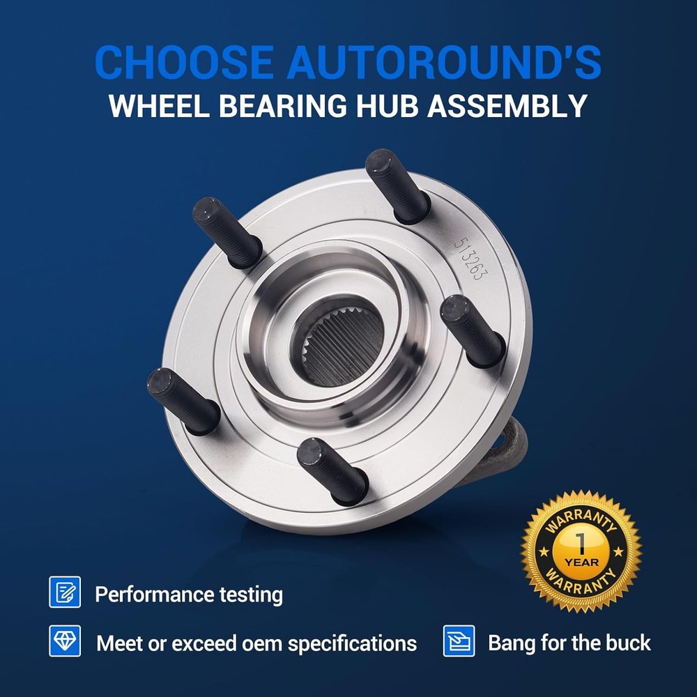 Autoround 513263 Front Wheel Hub and Bearing Assembly (ABS Encoder) Fit for