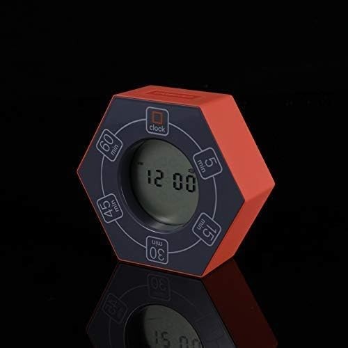 Compact Orange Pomodoro Timer with 5 Presets & Visual Alerts for Focused Work