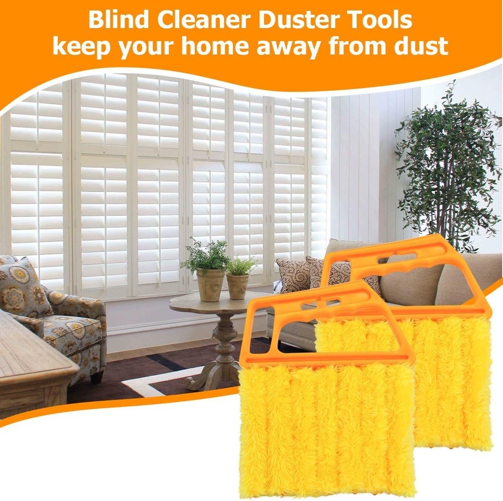 3PCS Blind Cleaner Duster Tool, 7 Fingers Microfiber Handheld Shutter Cleaning B