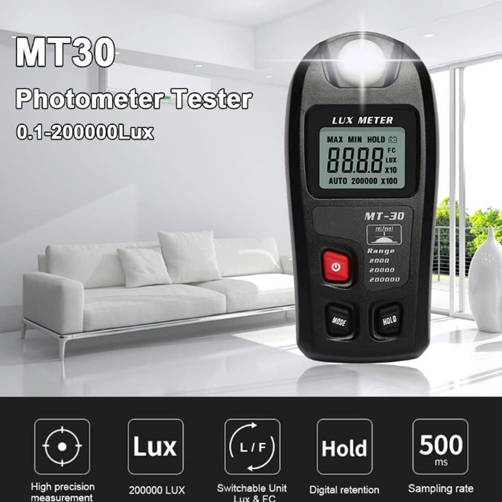Portable Light Meter with Low Power Consumption - Efficient Illuminance Reading