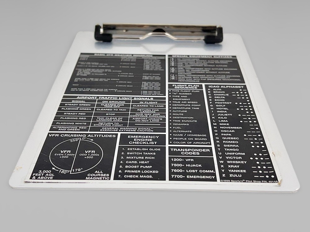 Metal VFR Pilot’s Flight Reference Clipboard Kneeboard Clipboard