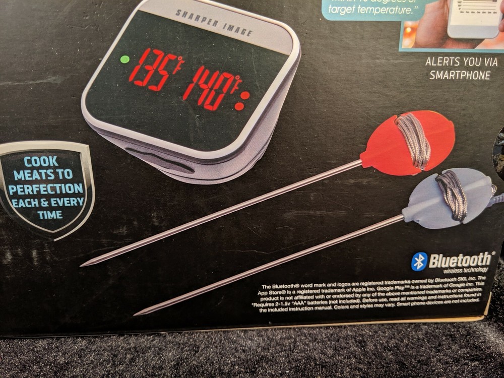 Sharper Image Bluetooth Intelligent BBQ Grill Thermometer NEW