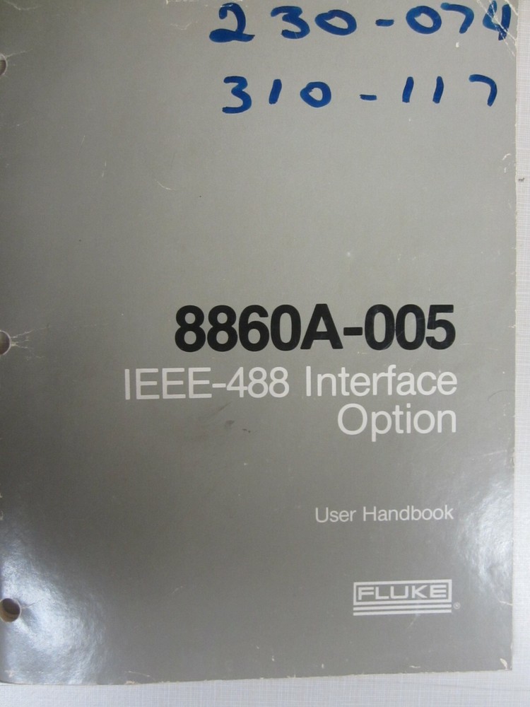 Fluke 8860A-005 IEEE-488 Interface Option User Handbook 583633