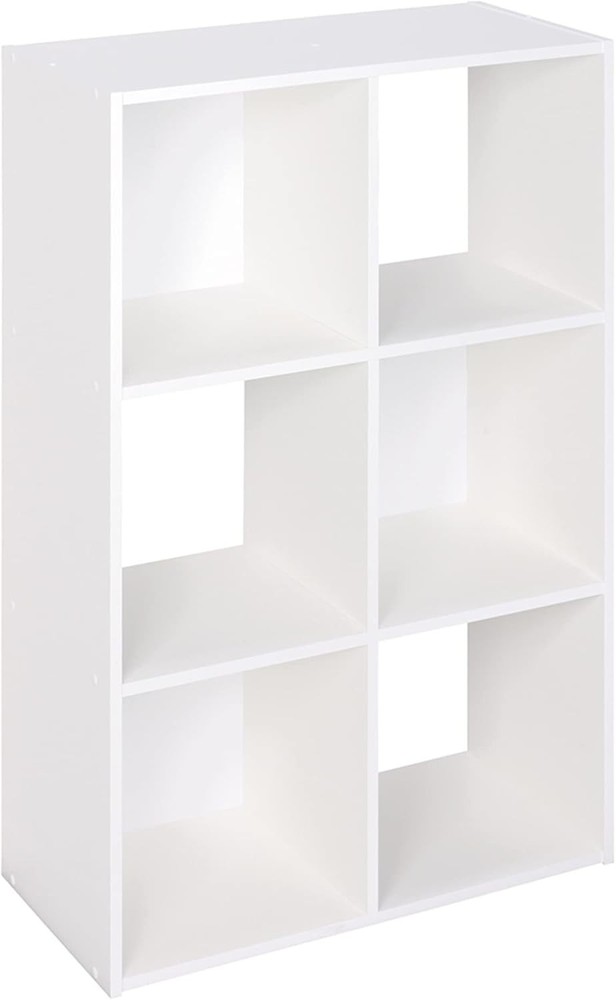 ClosetMaid Cubeicals 6 Cube Storage Shelf Organizer Bookshelf, Stackable, Vertic