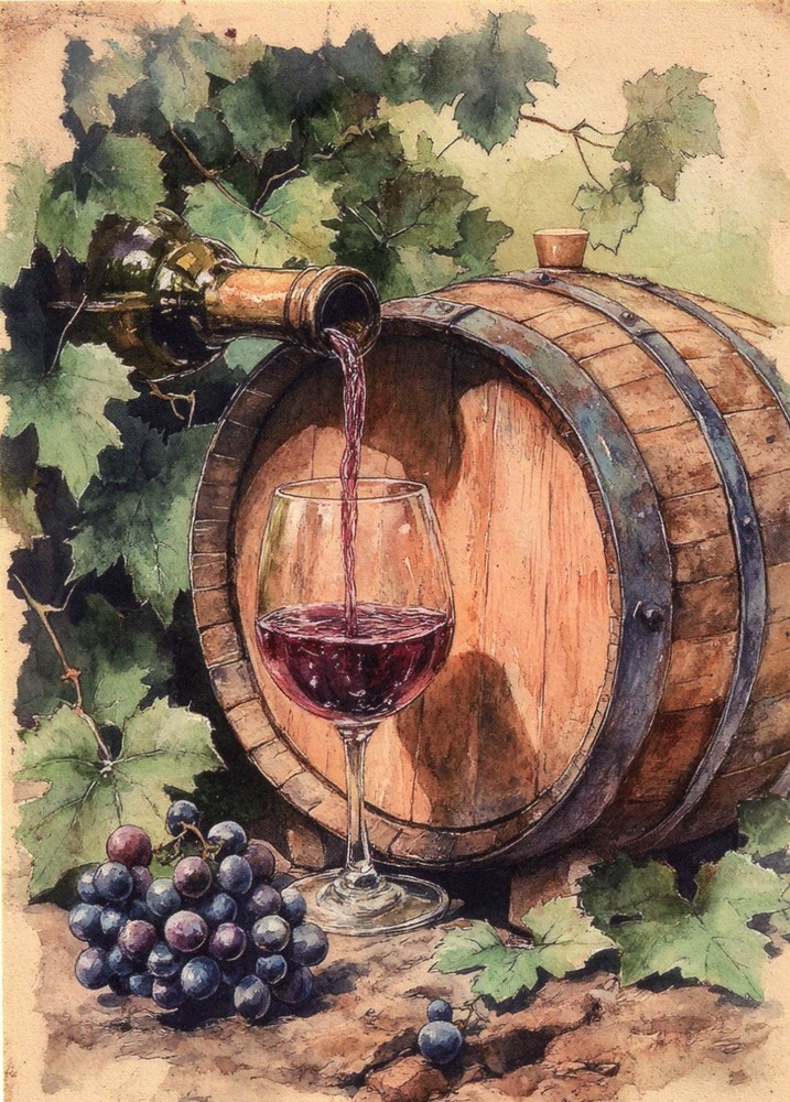 Vintage Winery Handmade Glossy Blank Notecards (10) #0077