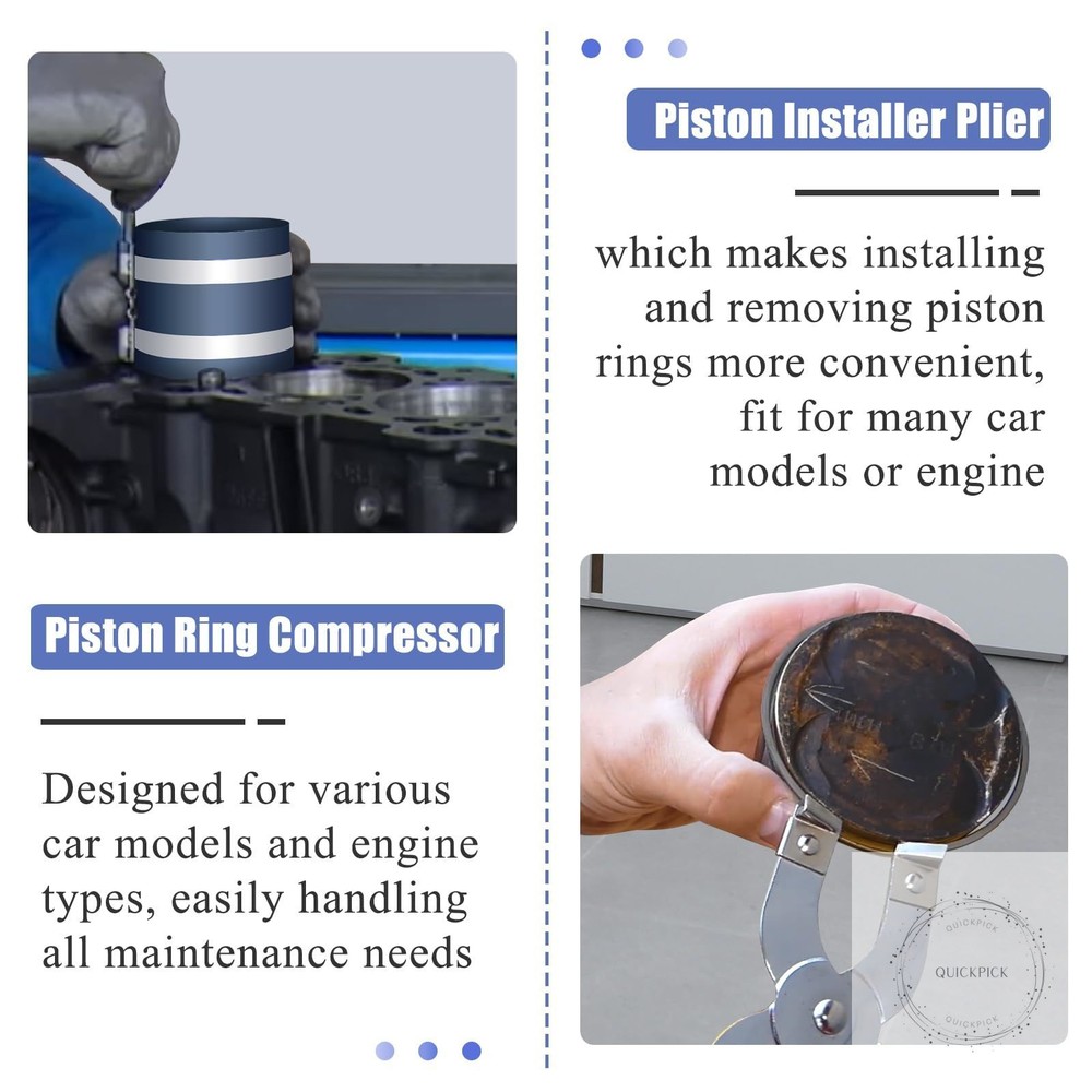 Piston Ring Compressor Installer Removal Tool for Car Engine with Piston Install