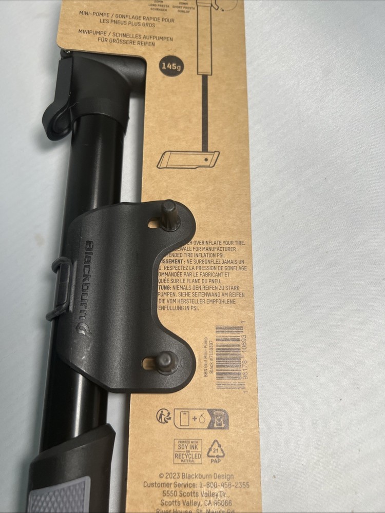 Blackburn Grid Mini Pump Presta & Schrader Valve Large Volume Folding T-Handle
