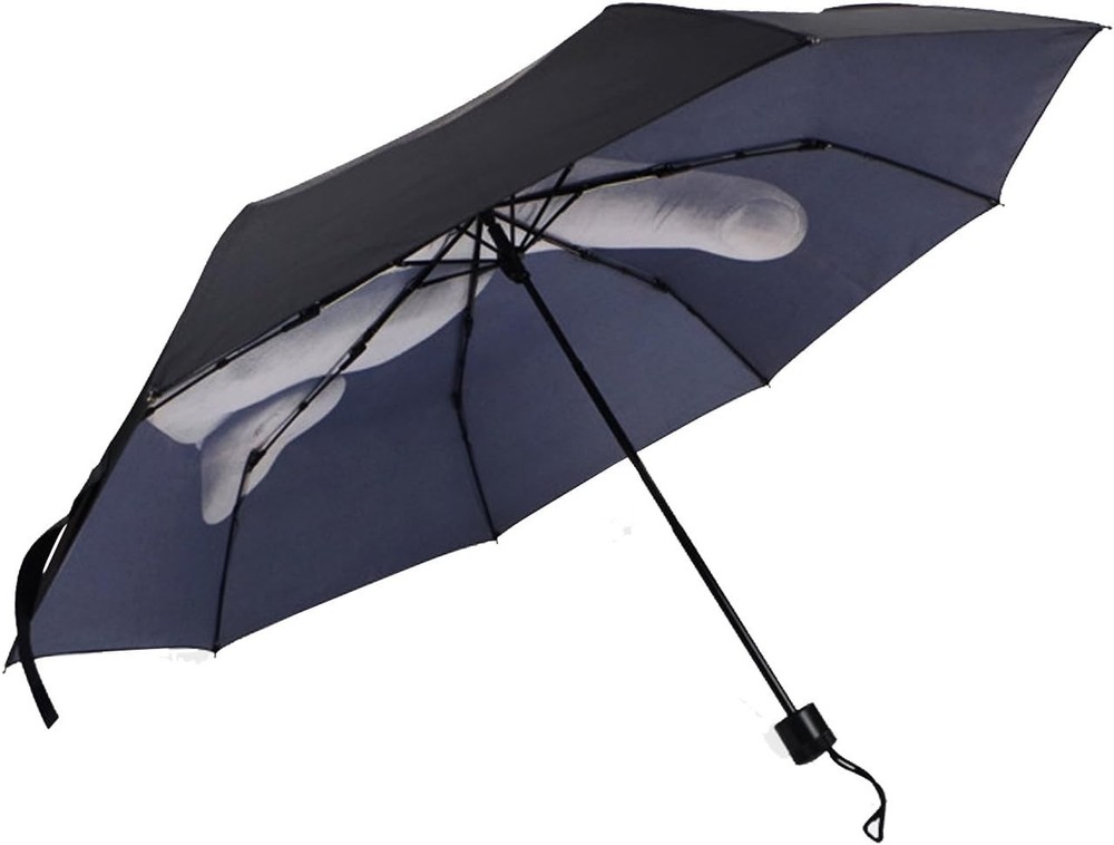 TinaWood Funny Folding Middle Finger Umbrella Black(Middle Pattern)