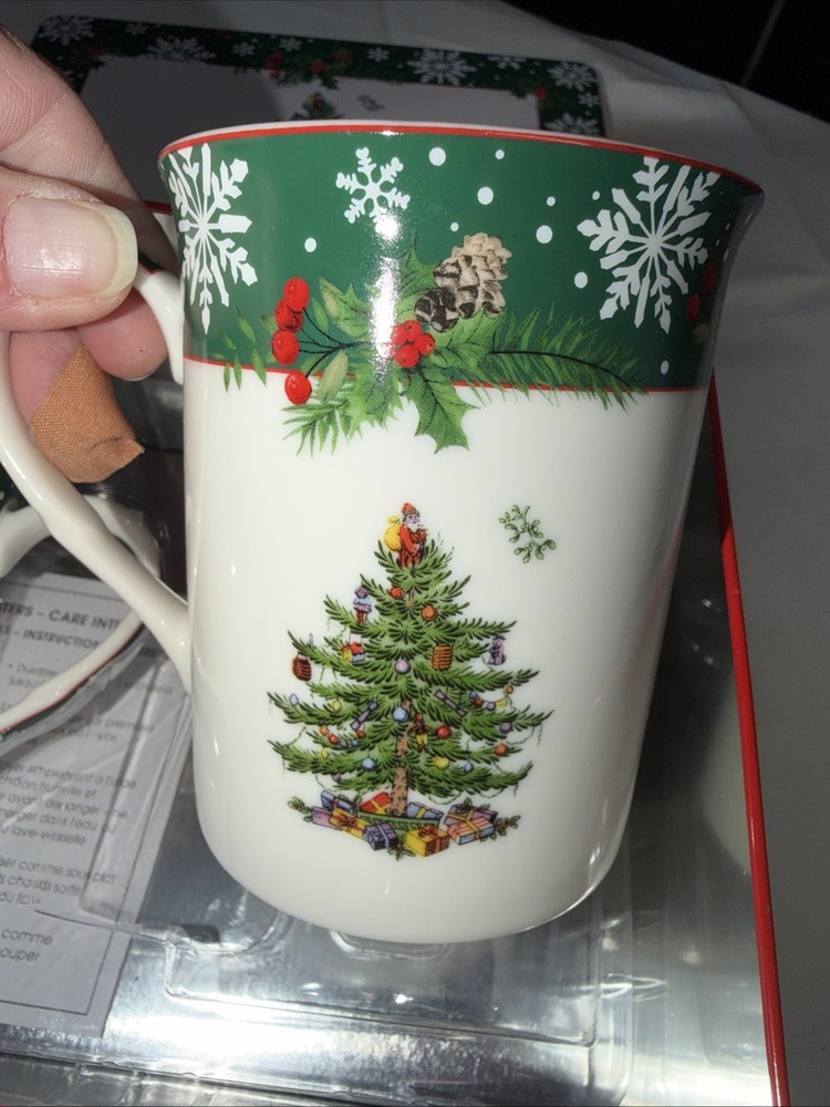 Spode Christmas Tree Coffee Cups, Set of 2