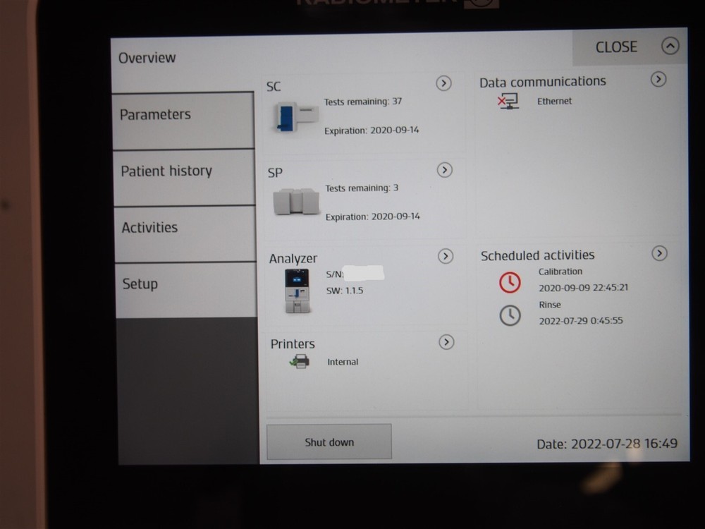 Radiometer ABL9 Gas Analyzer