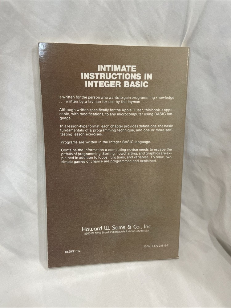 Intimate Instructions in Integer BASIC - 1st Ed 1981 Blackwood & Blackwood Apple