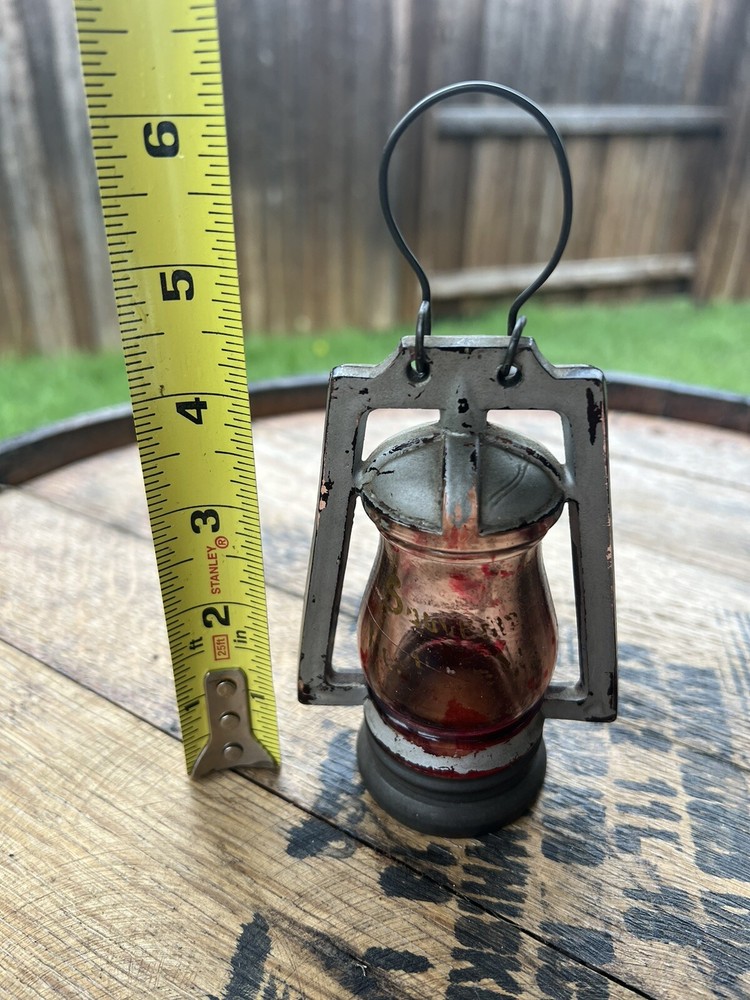 Antique Glass Oil Lantern Candy Container