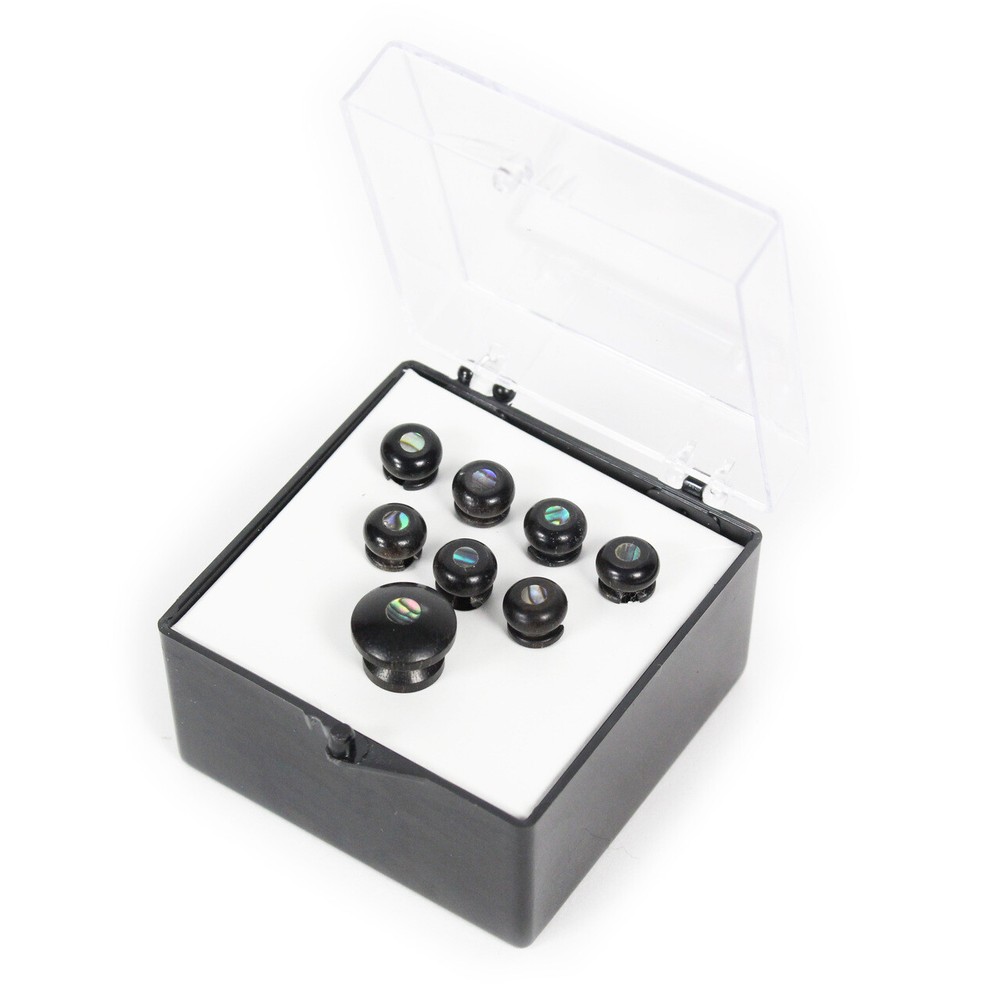 Martin Bridge and End Pin Set Solid Ebony with Pearl Dot Inlays