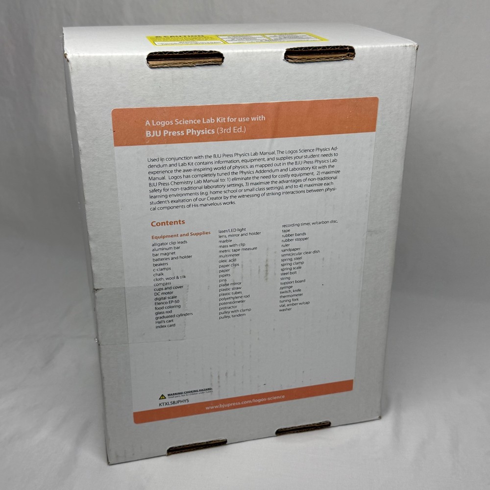 Logos Science Lab Kit for use with BJU Press Physics 3rd Edition - Complete Box
