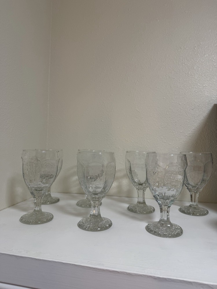 Clear Glass Goblets 6 Piece Set, Round Drinkware