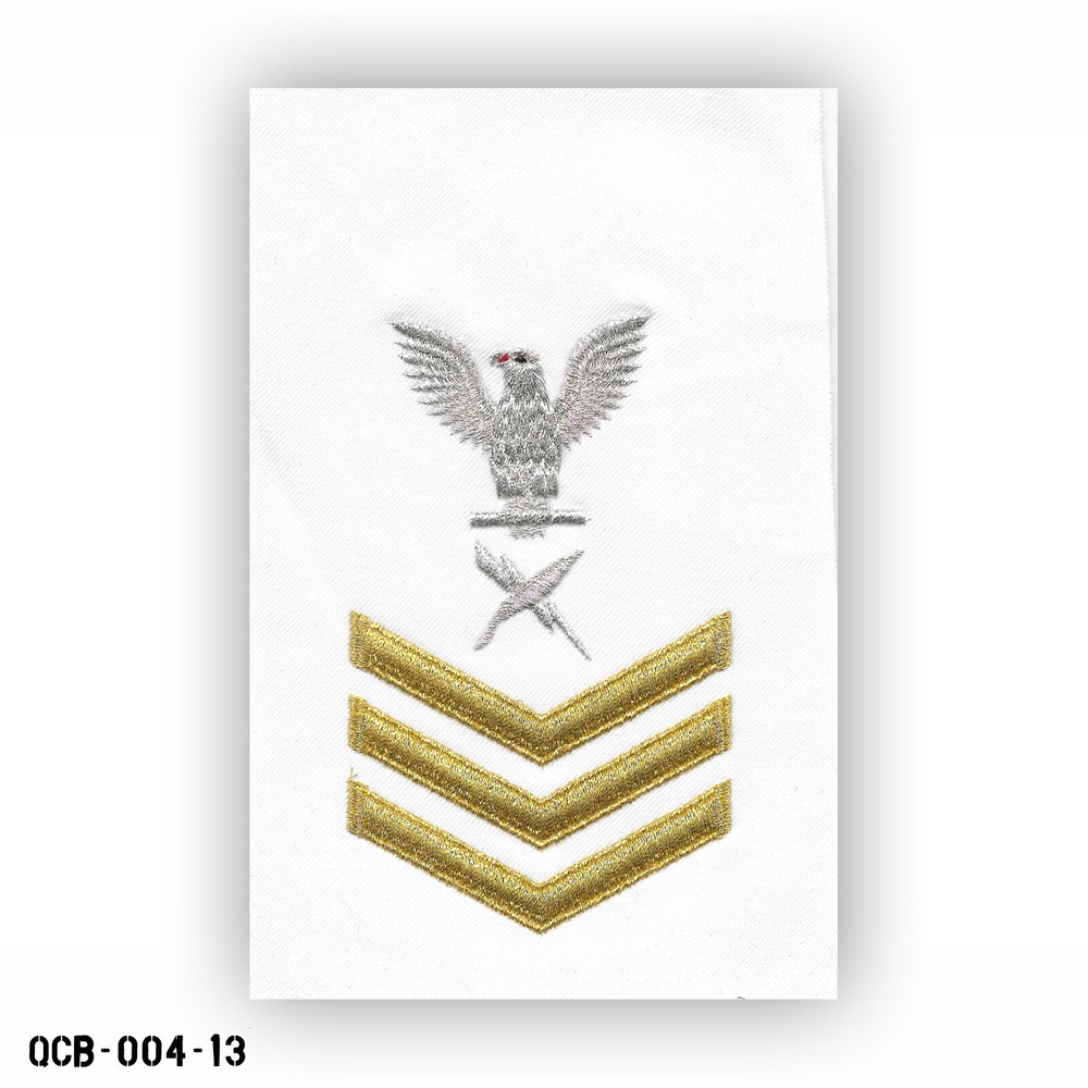 Cryptologic Tech White Patch ~ LG ~ US Navy E6 Petty Officer First Class ~ NEW