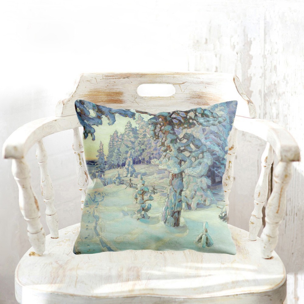 Winter Dream By Vasnetsov Antique Image Custom Double Sided Square Pillow