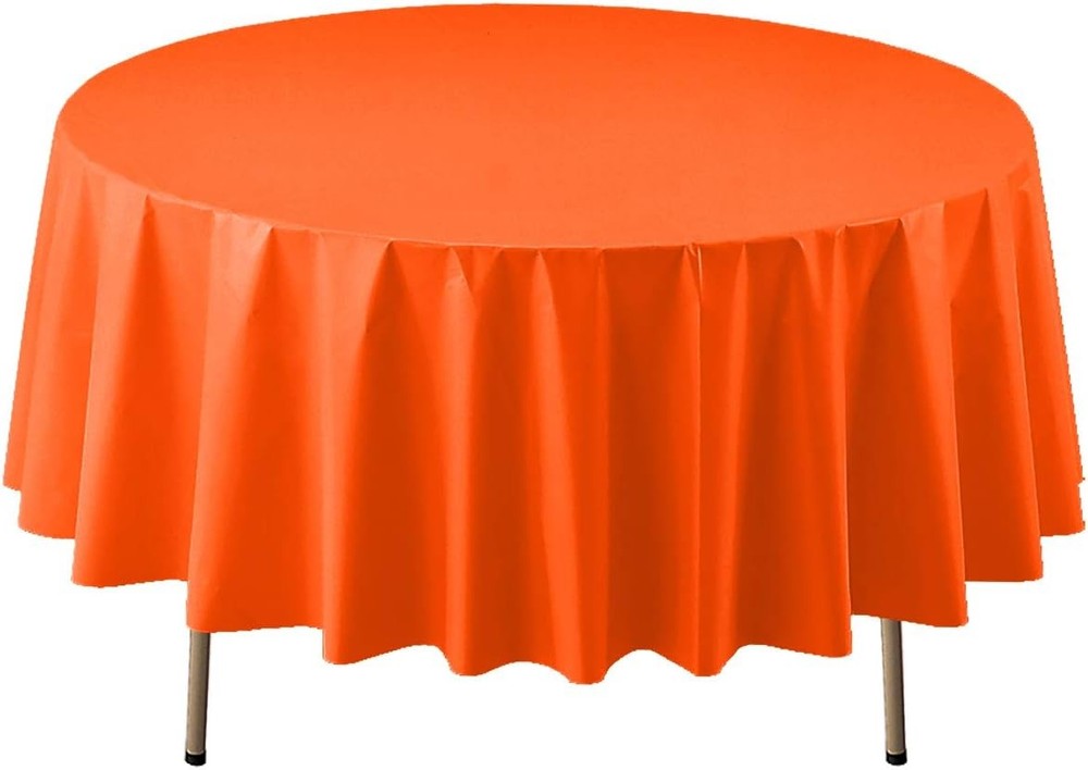 Disposable Heavy Duty 84" Round Plastic Table Cover/ Tablecloth 3-Count Kelly