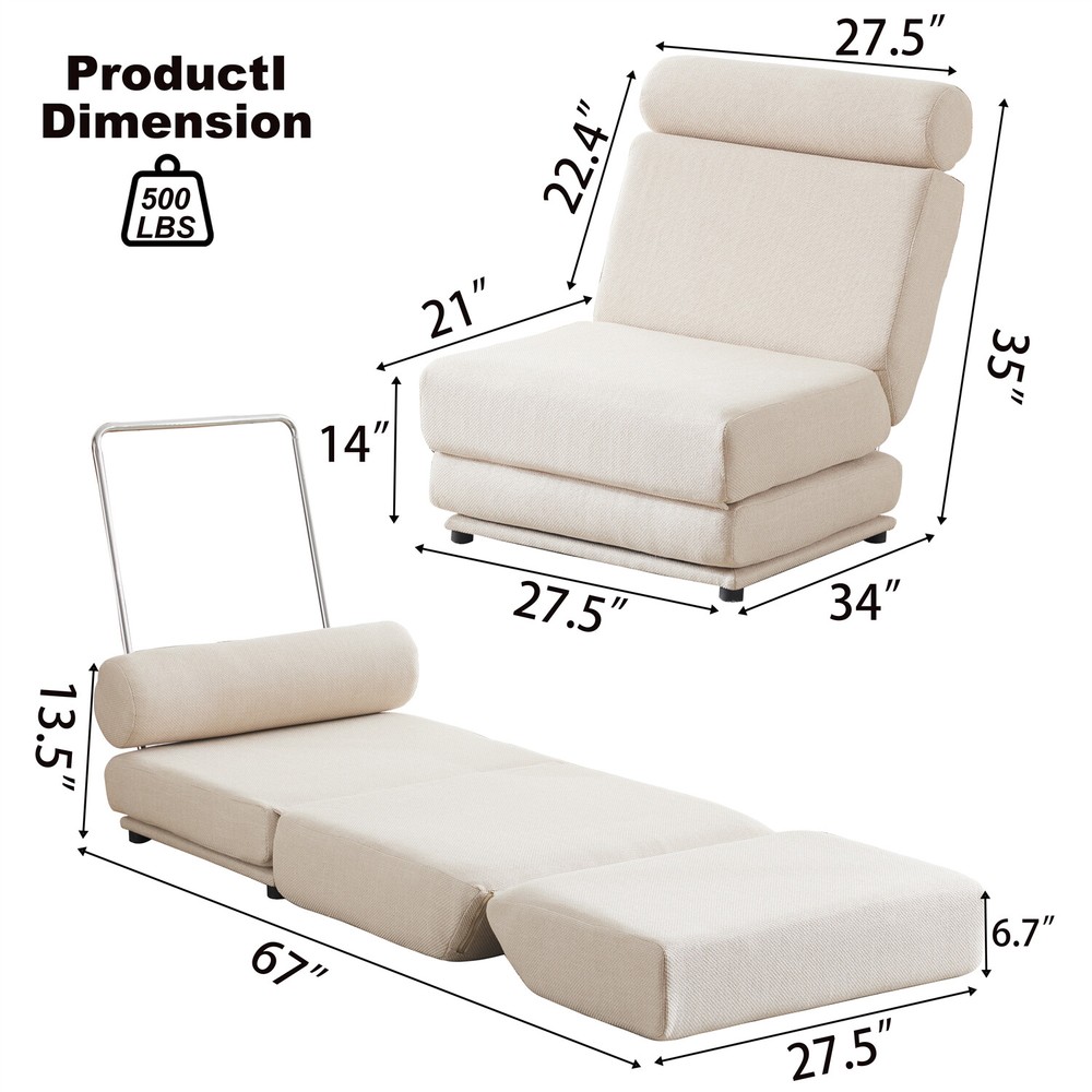 Convertible Sleeper Sofa Bed Floor Couch Single Sofa Chairs Folding Sofa Bed
