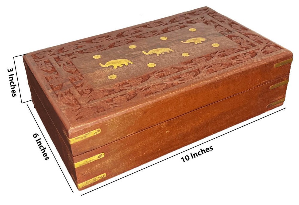 Mango Wood Box with Brass Inlay