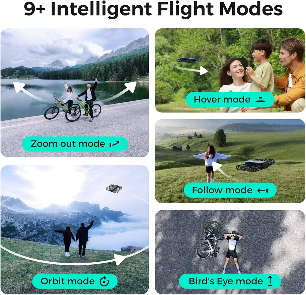 Black HOVERAir X1 Combo Plus Self-Flying Camera Pocket-Sized Drone Palm Takeoff