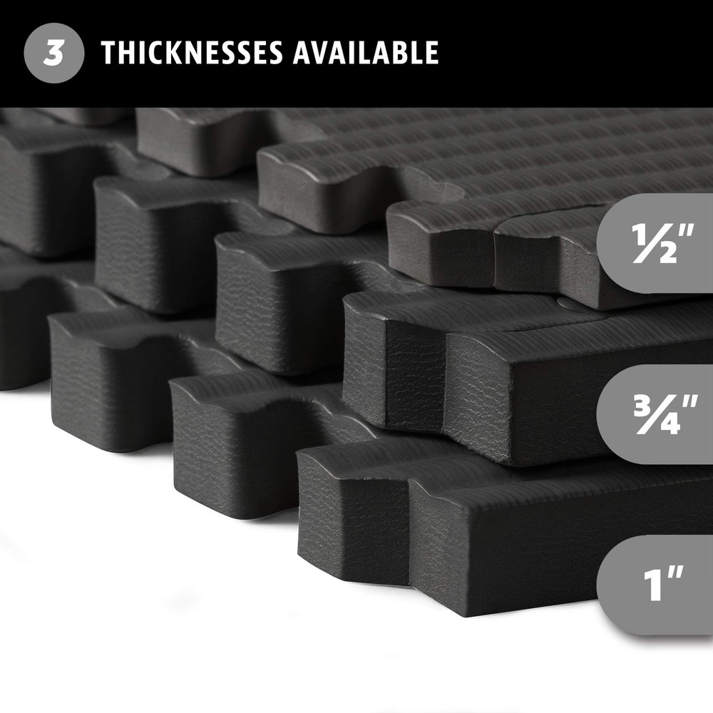 1 Inch Thick Martial Arts EVA Foam Exercise Mat, Tatami Pattern, Interlocking...
