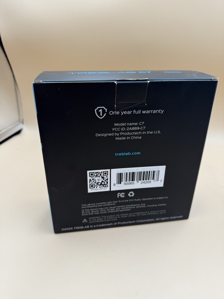 TREBLAB C7 - Single Ear Bluetooth Headset with Mic, 45H Playtime