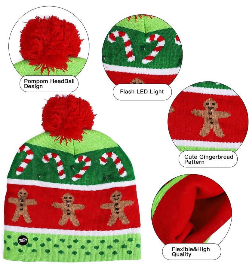 2pack Christmas Lighted Hats One Size Fits Most
