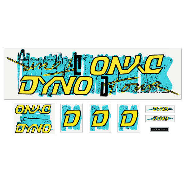 1987 DYNO - D TOUR on clear decal set