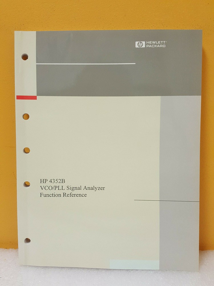 HP / Agilent 04352-90060 4352B VCO/PLL Signal Analyzer Function Reference Manual