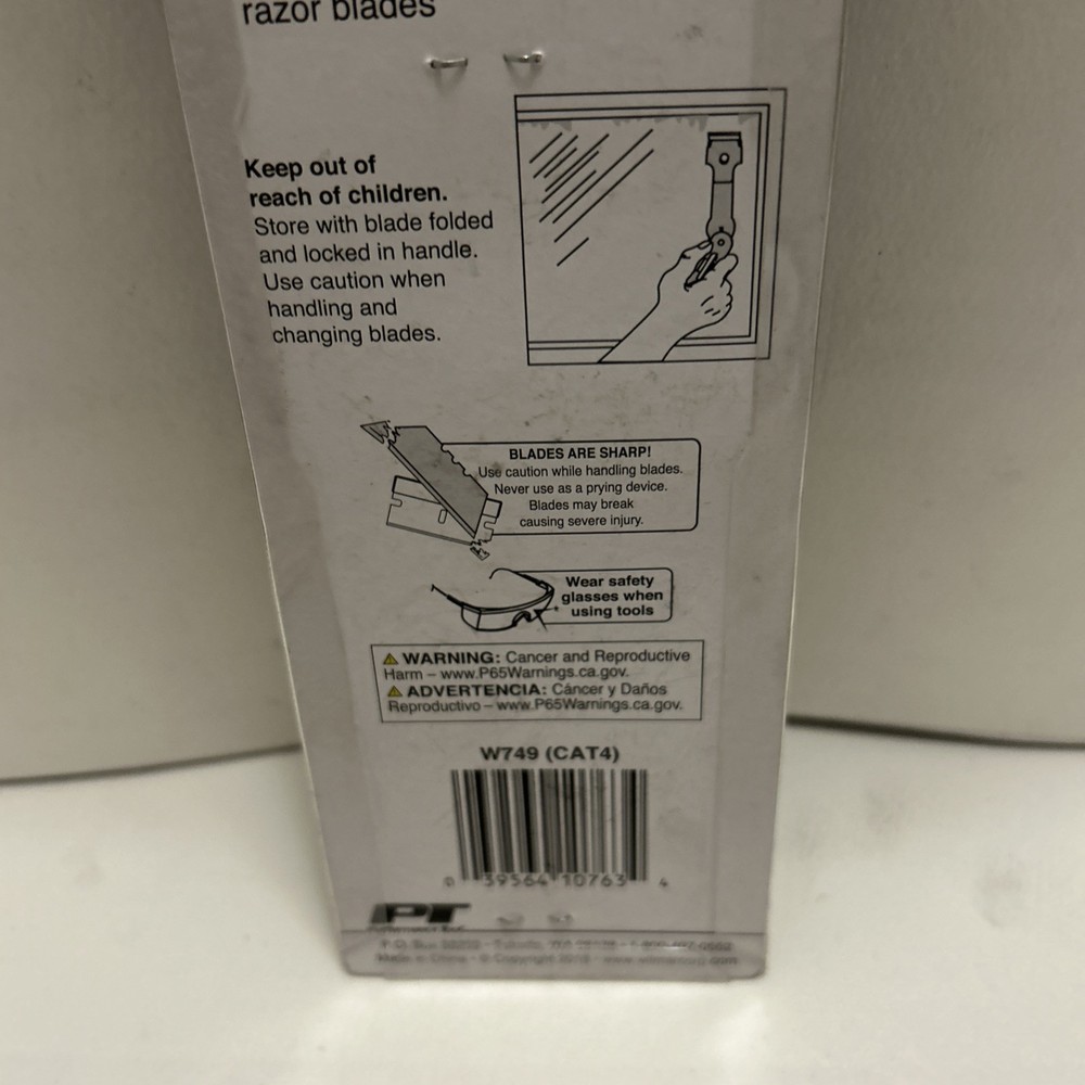 Performance Tool W749 3 Position Razor Scraper, 7” Max, STD Blades, Compact