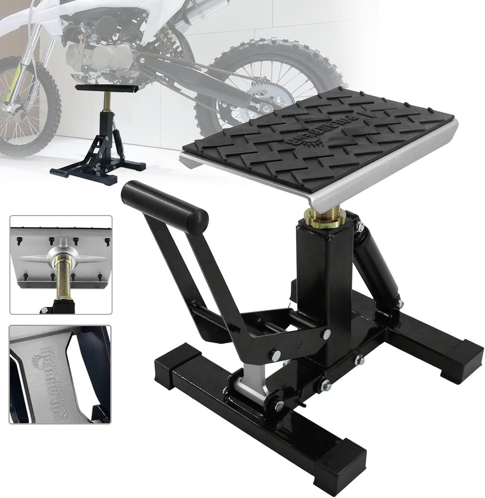 Versatile Hydraulic Jack for Dirt Bikes & ATVs - 1200Lbs Load Capacity Silver