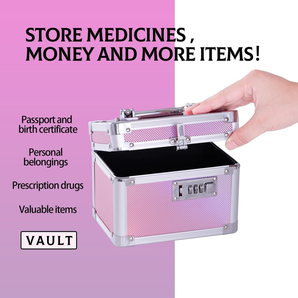 Small Medication Combination Lock Boxes with Code for Personal Items, Medicin...