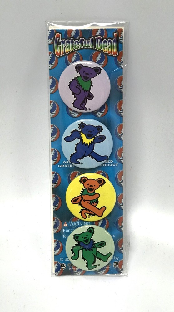 C&D Visionary Grateful Dead Dancing Bear button pin set (4) NEW!