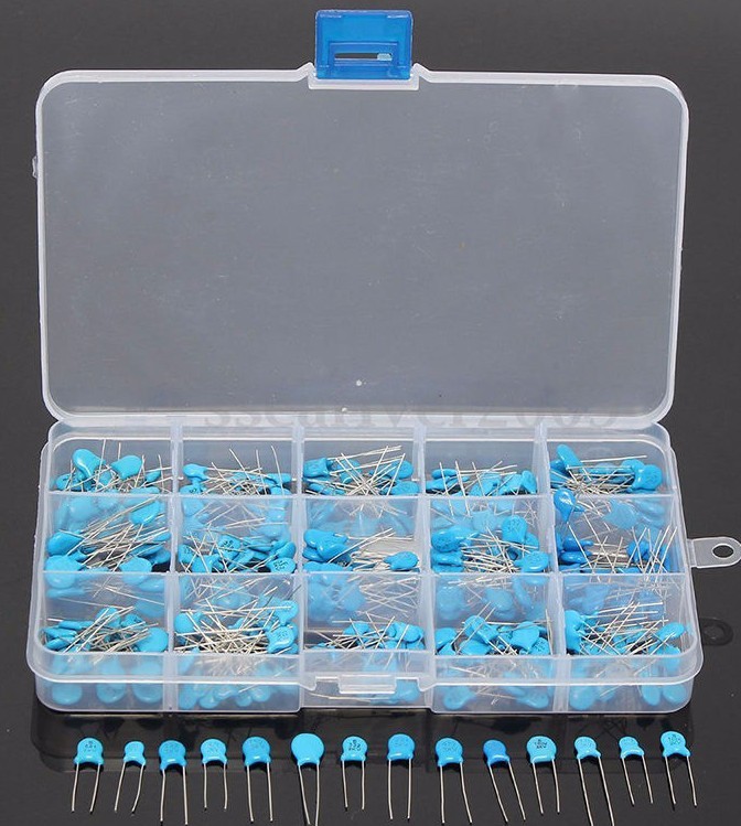 1nF-22nF Ceramic Capacitors Assorted Kit 300pcs 15 Value High Voltage