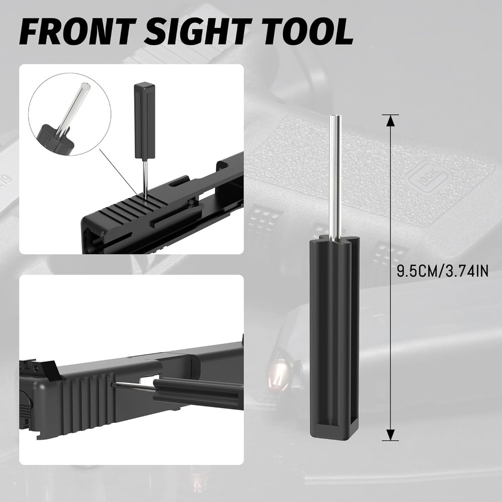 Pistol Universal Tool Set, Includes Front Sight Tool, Magazine Release Tool, and
