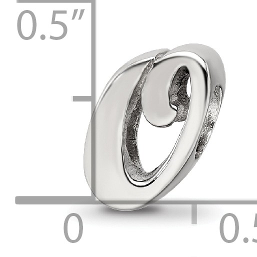 Silver Reflections Letter O Script Bead QRS1430O