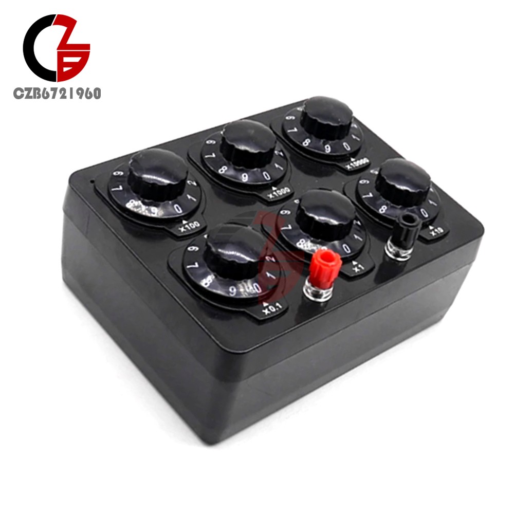 0-99999.9 ohm Simple Resistance Box Six Knobs Electricity Teaching Instruments