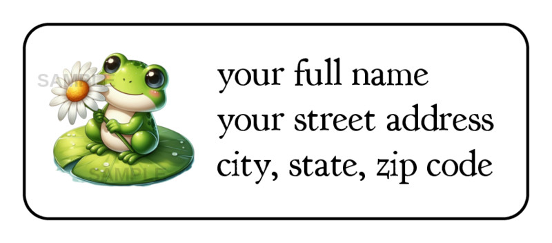 30 Cute Frog personalized return address labels stickers tags